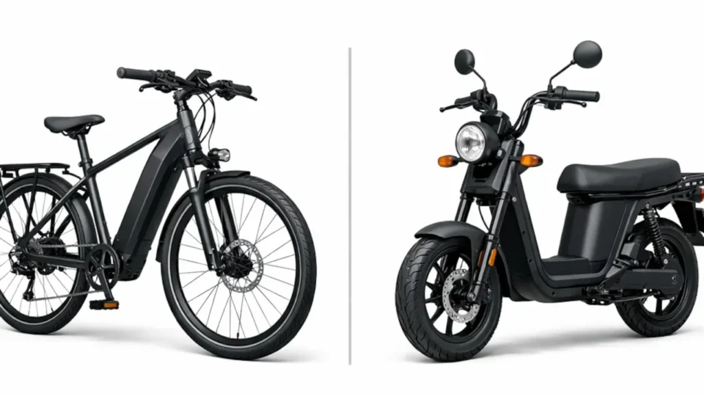 E-bike vs moped comparison chart for commuters and urban riders