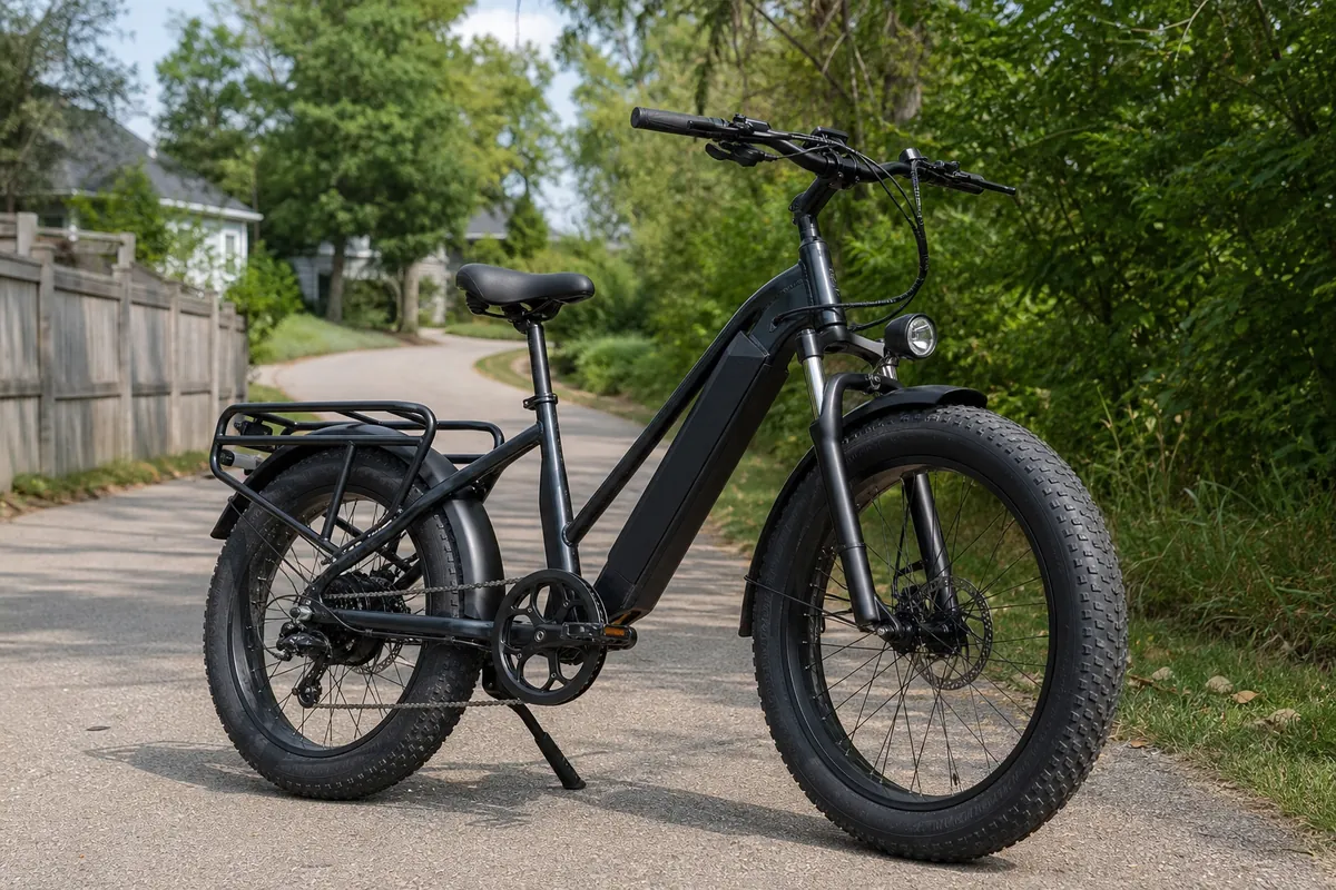 Heavy-duty ebike for heavy riders on a paved path