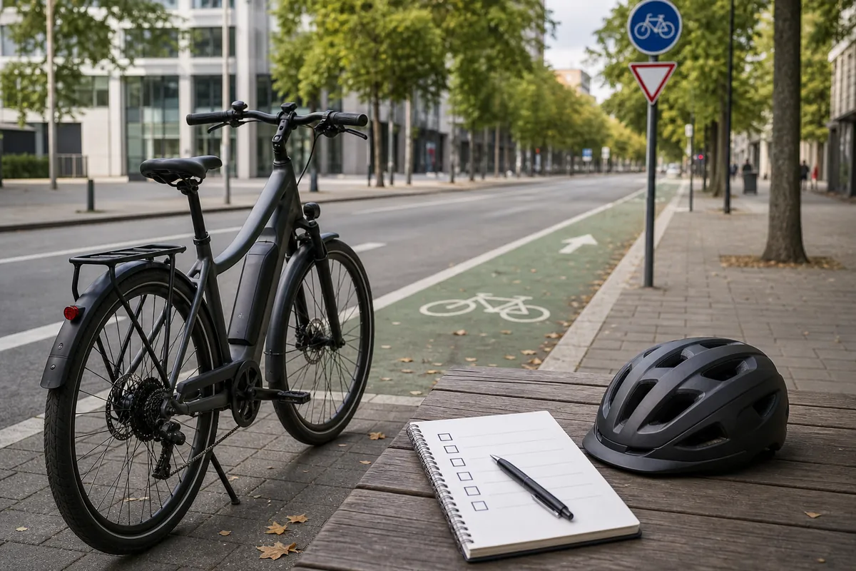Do eBikes need a license shown with a commuter electric bike and legal riding checklist