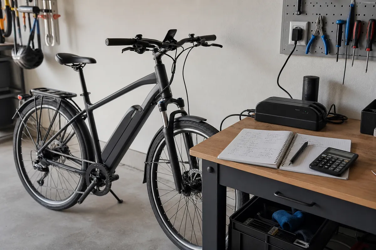 Ebike cost per mile calculation with an electric bike, battery, and household charging cost