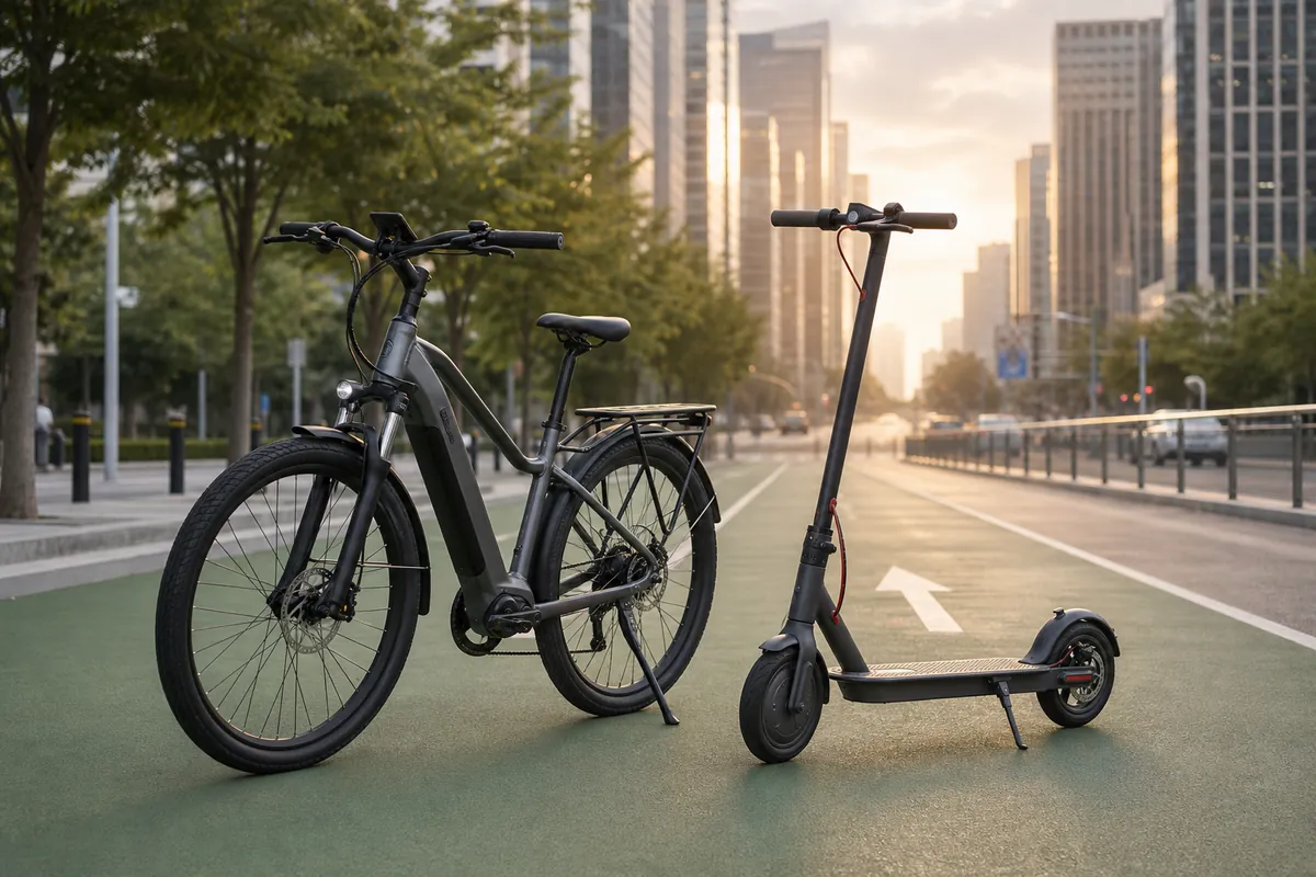 Ebike vs electric scooter for commuting on a city street