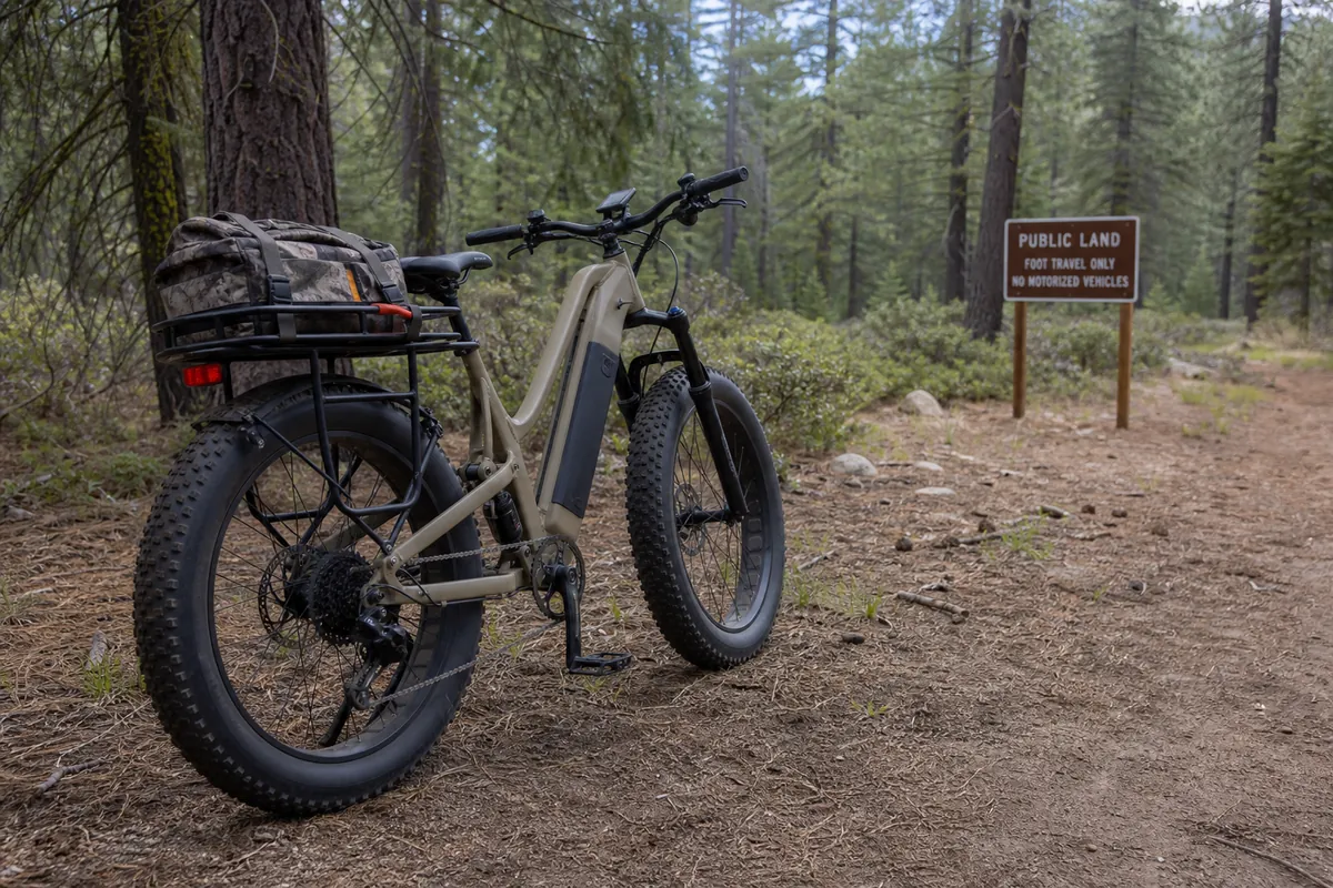 Best ebike for hunting on a wooded trail with fat tires and cargo rack