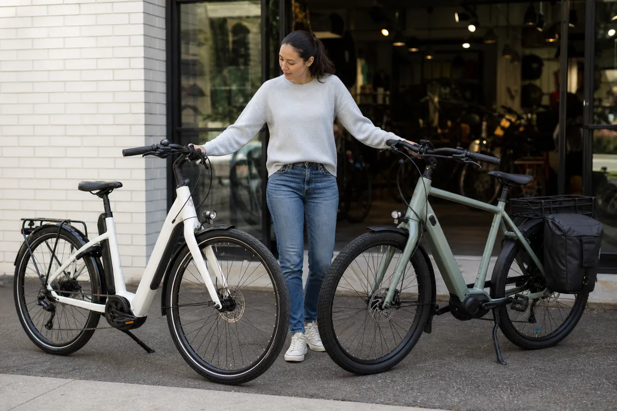 A buyer comparing how to choose an ebike for commuting, hills, and cargo needs